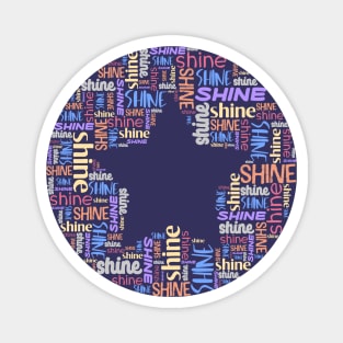 Word collage: SHINE + star (multiple colors) Magnet